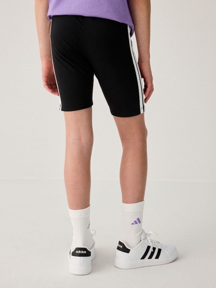 adidas Black Essentials 3 Stripes Cycling Shorts - Image 2 of 5