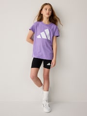adidas Black Essentials 3 Stripes Cycling Shorts - Image 3 of 5