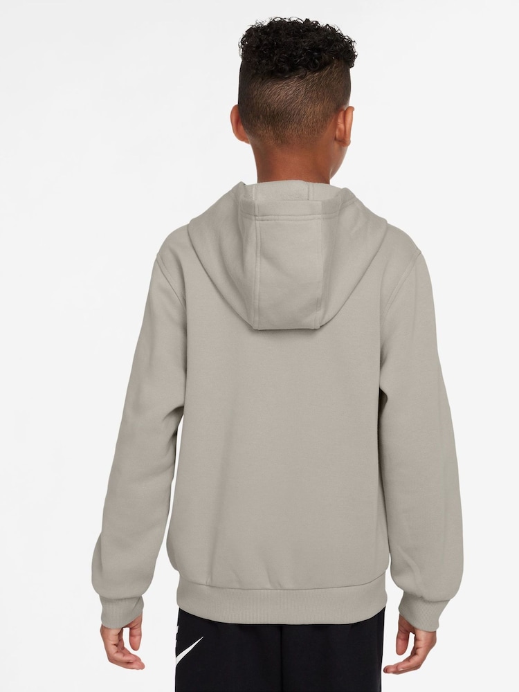 Nike College Grey Club Fleece Hoodie - Image 2 of 3