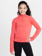Rojo ascua - Top de manga larga con media cremallera Dri-FIT de Nike - Imagen 1 de 3