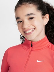 Rojo ascua - Top de manga larga con media cremallera Dri-FIT de Nike - Imagen 3 de 3
