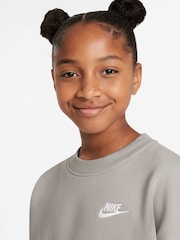 College Grey - Flísová mikina Nike Oversized Club - Obrázok 1 z 3