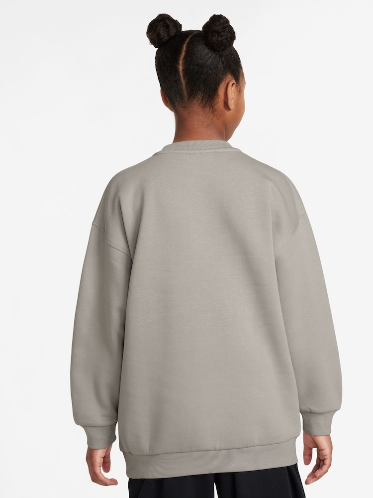 College Grey - Flísová mikina Nike Oversized Club - Obrázok 2 z 3