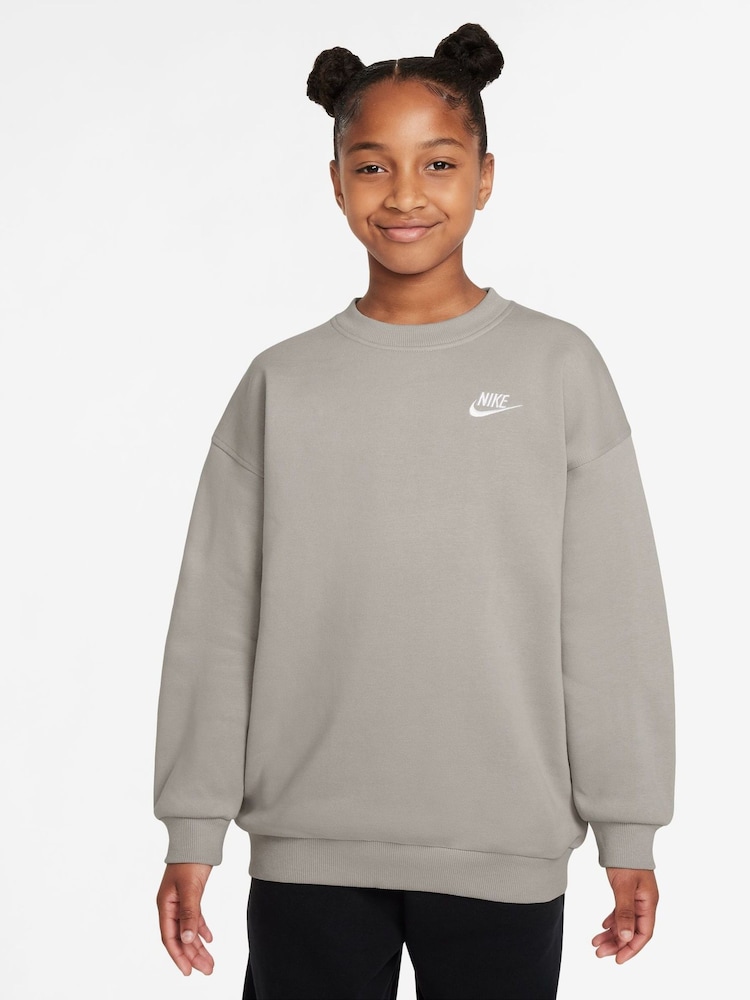 College Grey - Flísová mikina Nike Oversized Club - Obrázok 3 z 3
