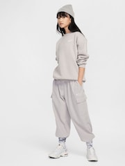 Nike College Grey Oversized Club Fleece Sweatshirt - Image 4 of 5
