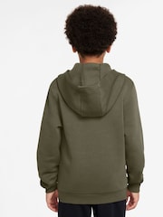 Nike Medium Olive Green Club Fleece Zip Through Hoodie - Image 2 of 3