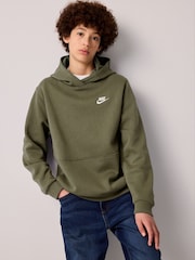 Средний оливково-зеленый - Худи из флиса Nike Club - Изображение 1 из 1