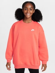 Nike Ember Red Oversized Club Fleece Sweatshirt - Image 1 of 3