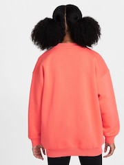 Nike Ember Red Oversized Club Fleece Sweatshirt - Image 2 of 3
