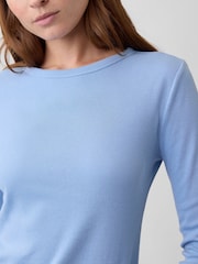 Azul - Gap Modern Ribbed Long Sleeve T-Shirt - Imagen 4 de 5