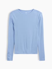 Azul - Gap Modern Ribbed Long Sleeve T-Shirt - Imagen 5 de 5