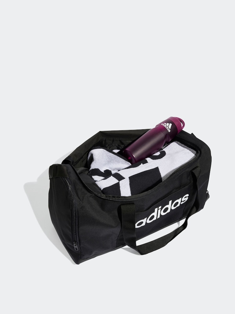 adidas Black Linear Medium Duffle Bag - Image 3 of 5