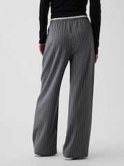 Gap Grey Stripe Brushed Twill Easy Wide-Leg Trousers - Image 2 of 5