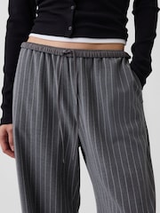 Gap Grey Stripe Brushed Twill Easy Wide-Leg Trousers - Image 5 of 5