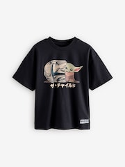 Black Licensed Mandalorian Short Sleeve T-Shirt (3-16yrs) - Image 1 of 4