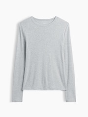 Gris - Gap Modern Ribbed Long Sleeve T-Shirt - Imagen 5 de 5