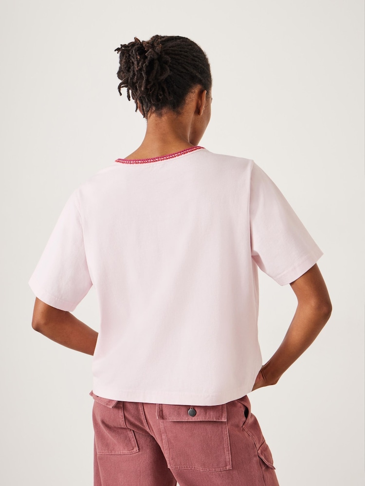 Hush Purple Lucy Crochet Trim 100% Cotton T-Shirt - Image 2 of 5