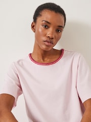 Hush Purple Lucy Crochet Trim 100% Cotton T-Shirt - Image 3 of 5