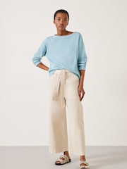 Hush Blue Faye Textured Waffle 100% Cotton Top - Image 3 of 5