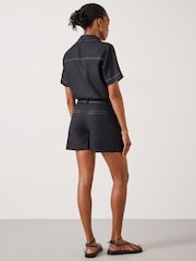 Hush Black Linen Blend Fran Contrast Stitch Playsuit - Image 2 of 5