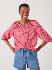 Hush Pink Ariella Cut Out Detail Blouse - Image 3 of 6