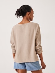 Hush Nude Faye Textured Waffle 100% Cotton Top - Image 3 of 5