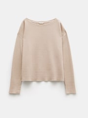 Hush Nude Faye Textured Waffle 100% Cotton Top - Image 5 of 5