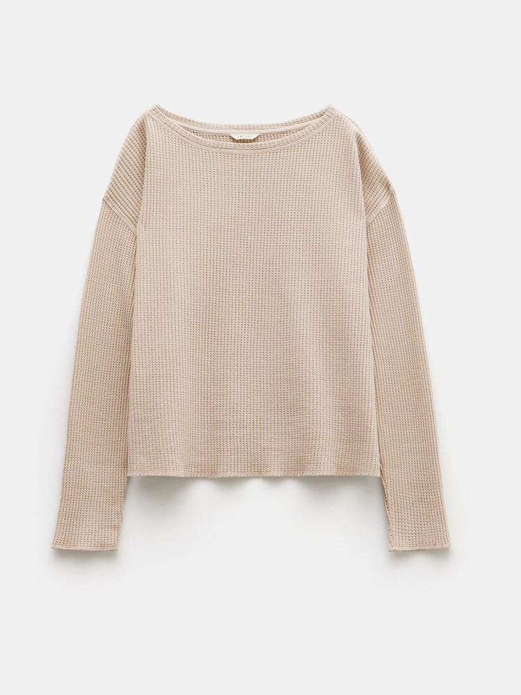 Hush Nude Faye Textured Waffle 100% Cotton Top - Image 5 of 5