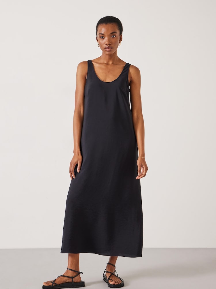 Schwarz - Hush Sophie Scoop Neck 100% Cotton Maxi Dress - Bild 1 von 5