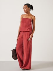 Rot - Hush Mabel Fluid Wide Leg Trousers - Bild 1 von 5