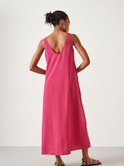 Hush Pink Sophie Scoop Neck 100% Cotton Maxi Dress - Image 2 of 6