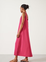 Hush Pink Sophie Scoop Neck 100% Cotton Maxi Dress - Image 5 of 6