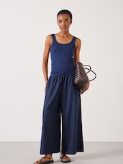 Hush Blue Melissa Linen Blend Wide Leg Trousers - Image 1 of 5