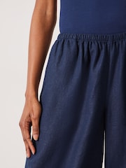 Hush Blue Melissa Linen Blend Wide Leg Trousers - Image 4 of 5