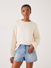 Hush White Hannah Textured 100% Cotton Sweatshirt - Image 1 of 5