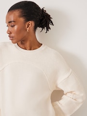 Hush White Hannah Textured 100% Cotton Sweatshirt - Image 3 of 5