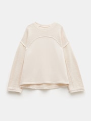 Hush White Hannah Textured 100% Cotton Sweatshirt - Image 5 of 5