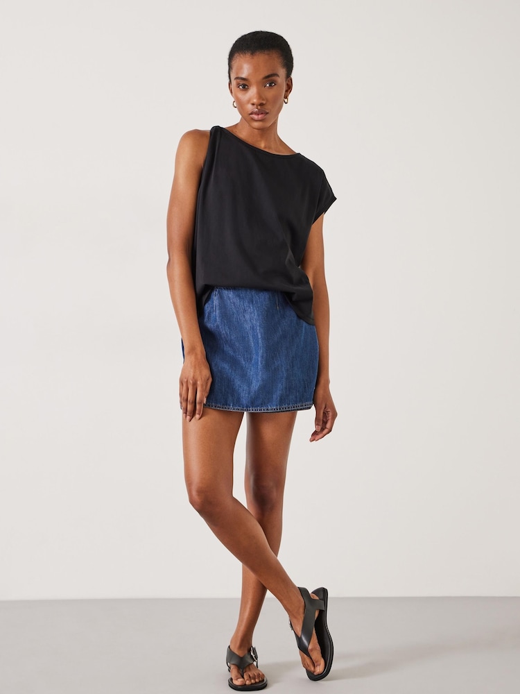 Hush Black 100% Cotton Jenna Knot Detail T-Shirt - Image 2 of 5