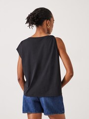Hush Black 100% Cotton Jenna Knot Detail T-Shirt - Image 3 of 5