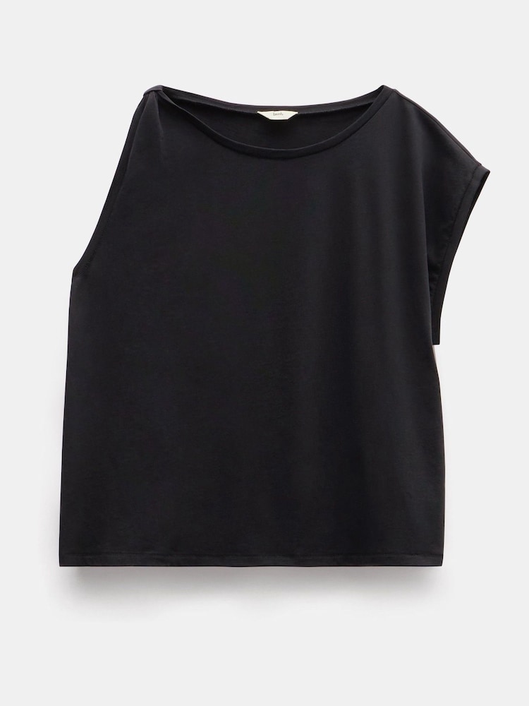 Hush Black 100% Cotton Jenna Knot Detail T-Shirt - Image 5 of 5