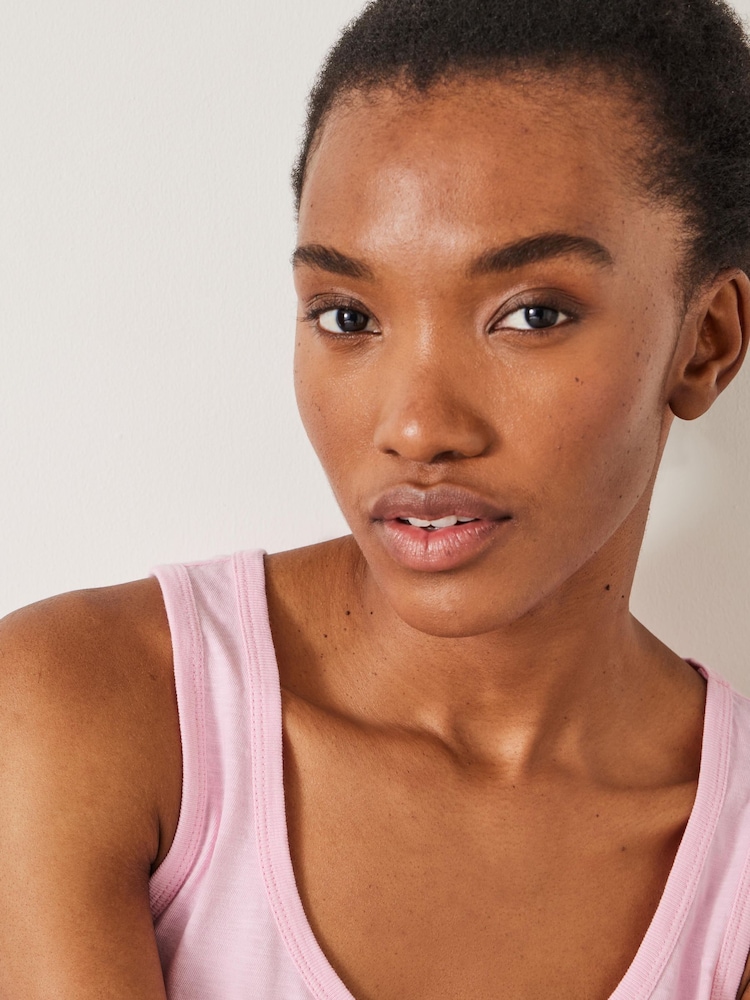 Hush Pink Cotton Slub Tank Top - Image 3 of 4