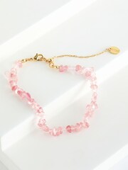 Hush Pink Sunstone Healing Stone 100% Cotton Bracelet - Image 2 of 2