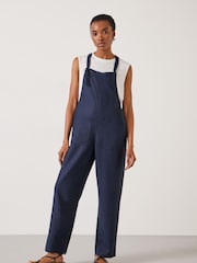 Hush Blue Eliza Linen Blend Dungarees - Image 1 of 5