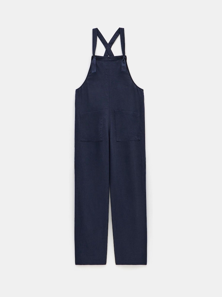 Hush Blue Eliza Linen Blend Dungarees - Image 5 of 5