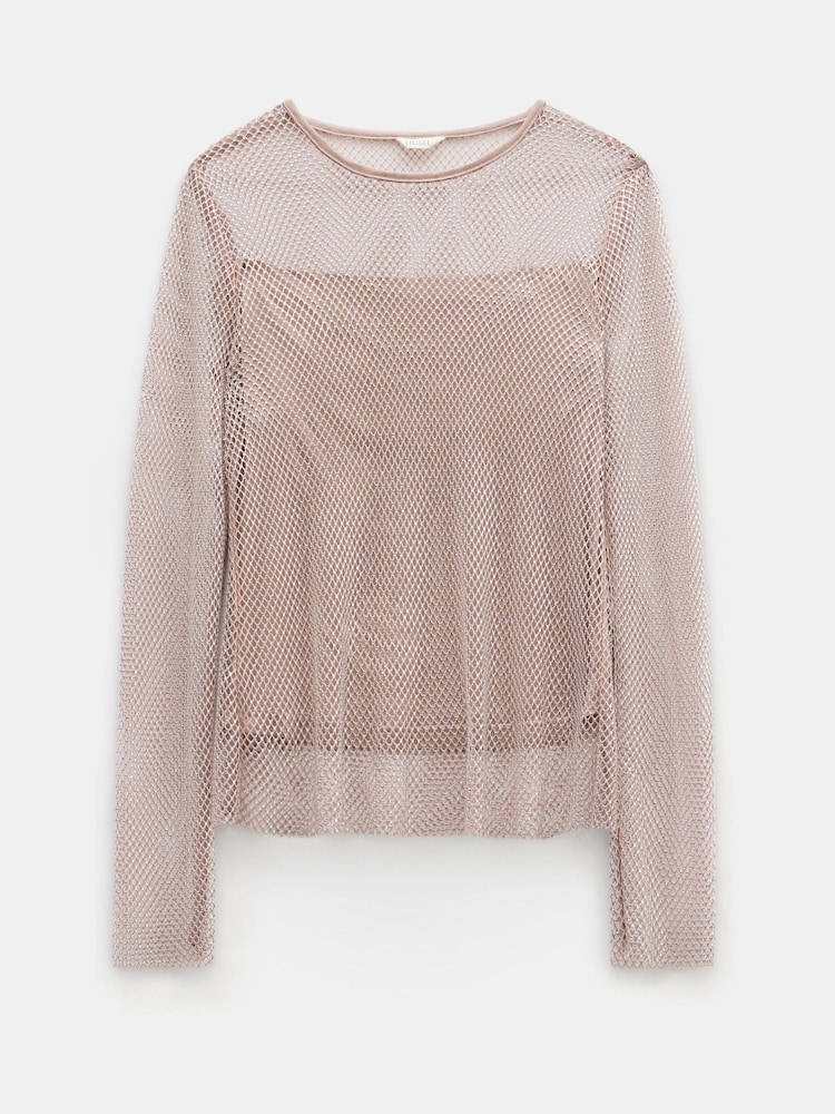Hush Natural Una Sparkle Long Sleeve 100% Cotton Top - Image 5 of 5