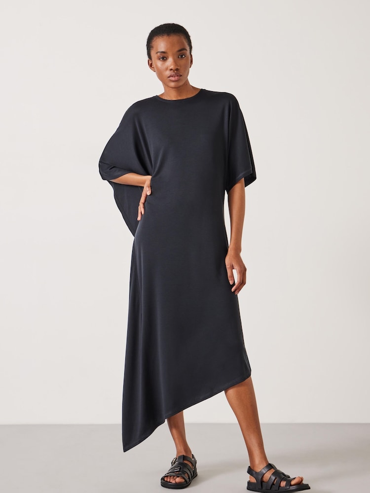 Hush Black Willow Asymmetric 100% Cotton Maxi Dress - Image 1 of 5