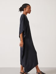 Hush Black Willow Asymmetric 100% Cotton Maxi Dress - Image 3 of 5