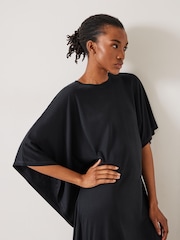 Hush Black Willow Asymmetric 100% Cotton Maxi Dress - Image 4 of 5
