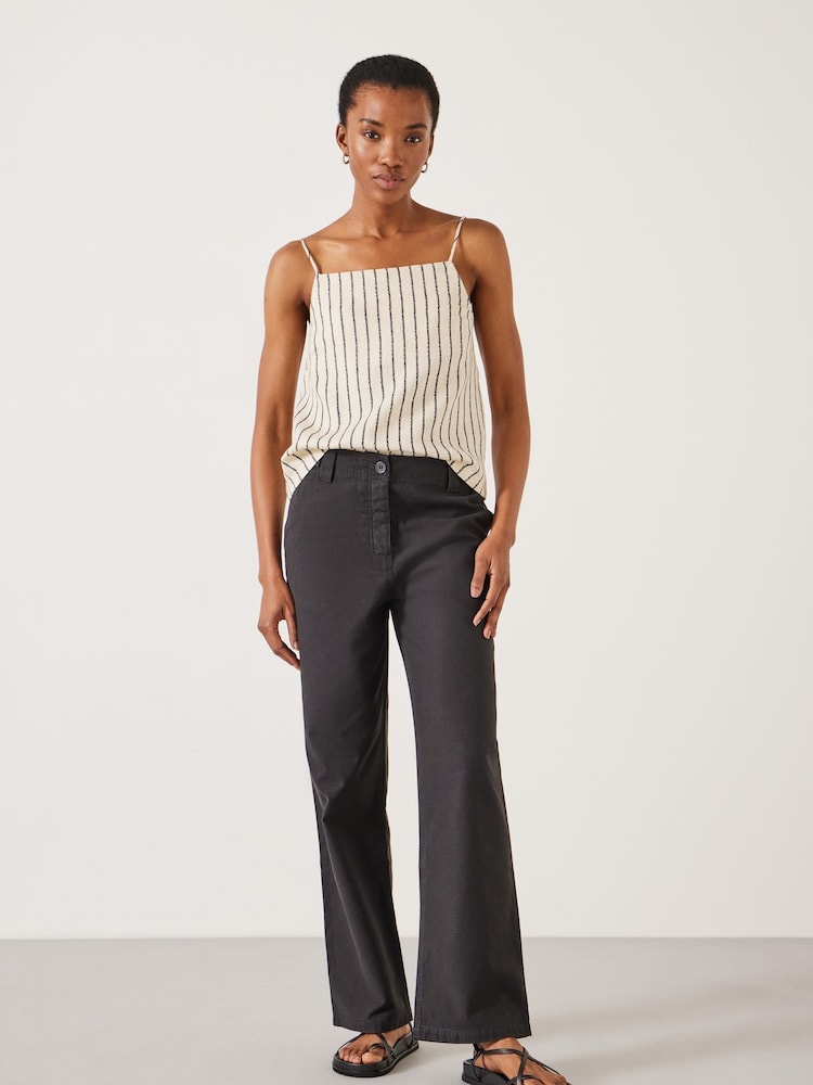 Hush Black Kia Washed Baker 100% Cotton Trousers - Image 1 of 5