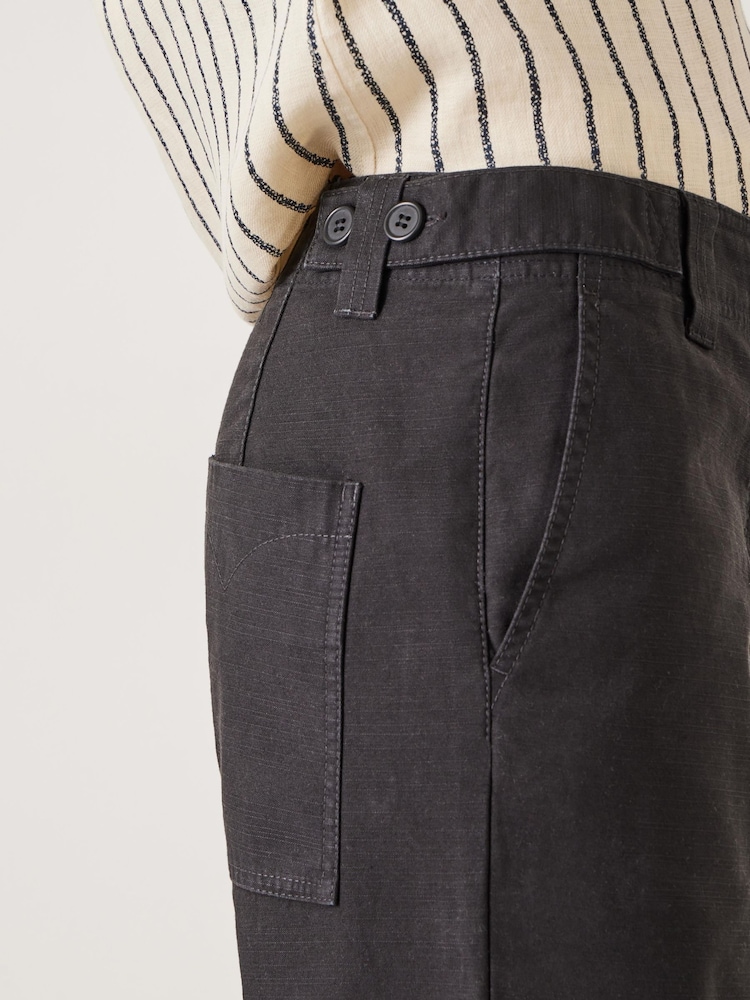 Hush Black Kia Washed Baker 100% Cotton Trousers - Image 2 of 5 Hush Black Kia Washed Baker 100% Cotton Trousers - Image 2 of 5